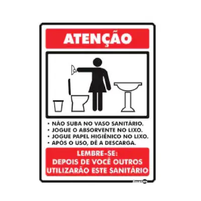 Placa Regras Banheiro Feminino