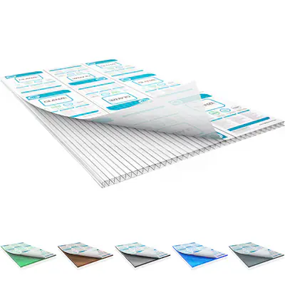 Chapa de Policarbonato Alveolar Cristal 6mm - 1,05m x 1,00m - SABIC