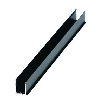 Perfil U 4mm Preto - 1,00m