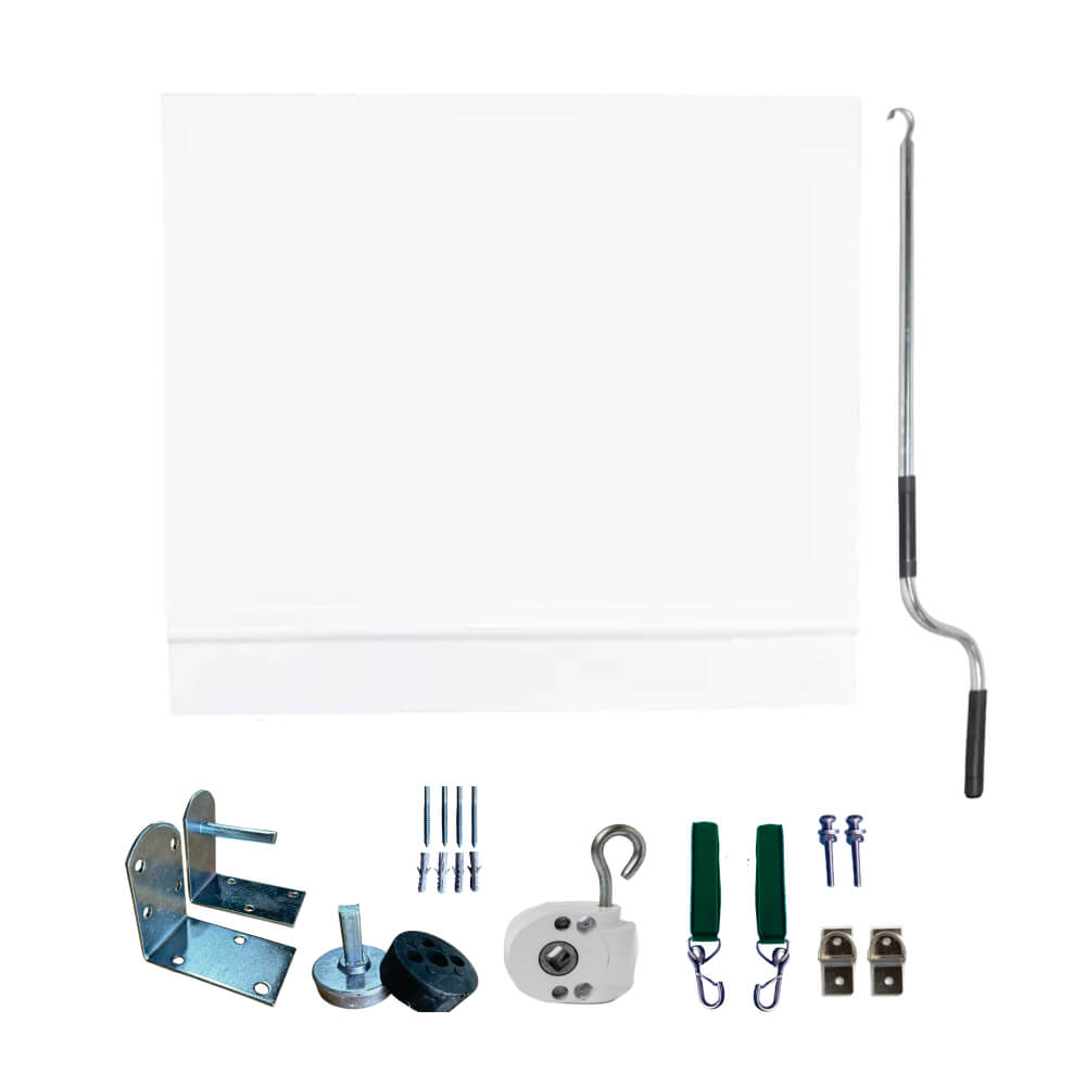 Toldo Cortina Branco - 3,60m x 1,80m - kit completo