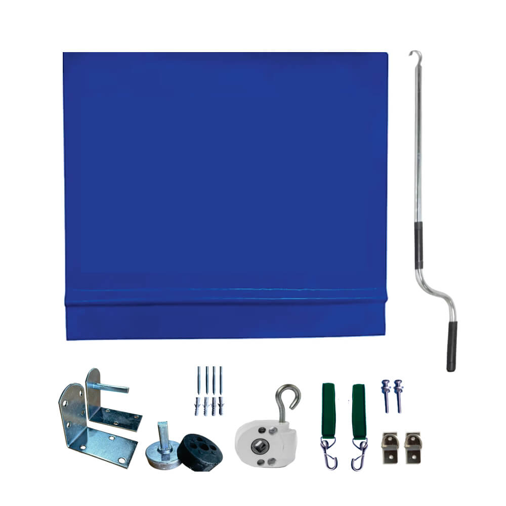 Toldo Cortina Azul - 1,50m x 2,80m - kit completo