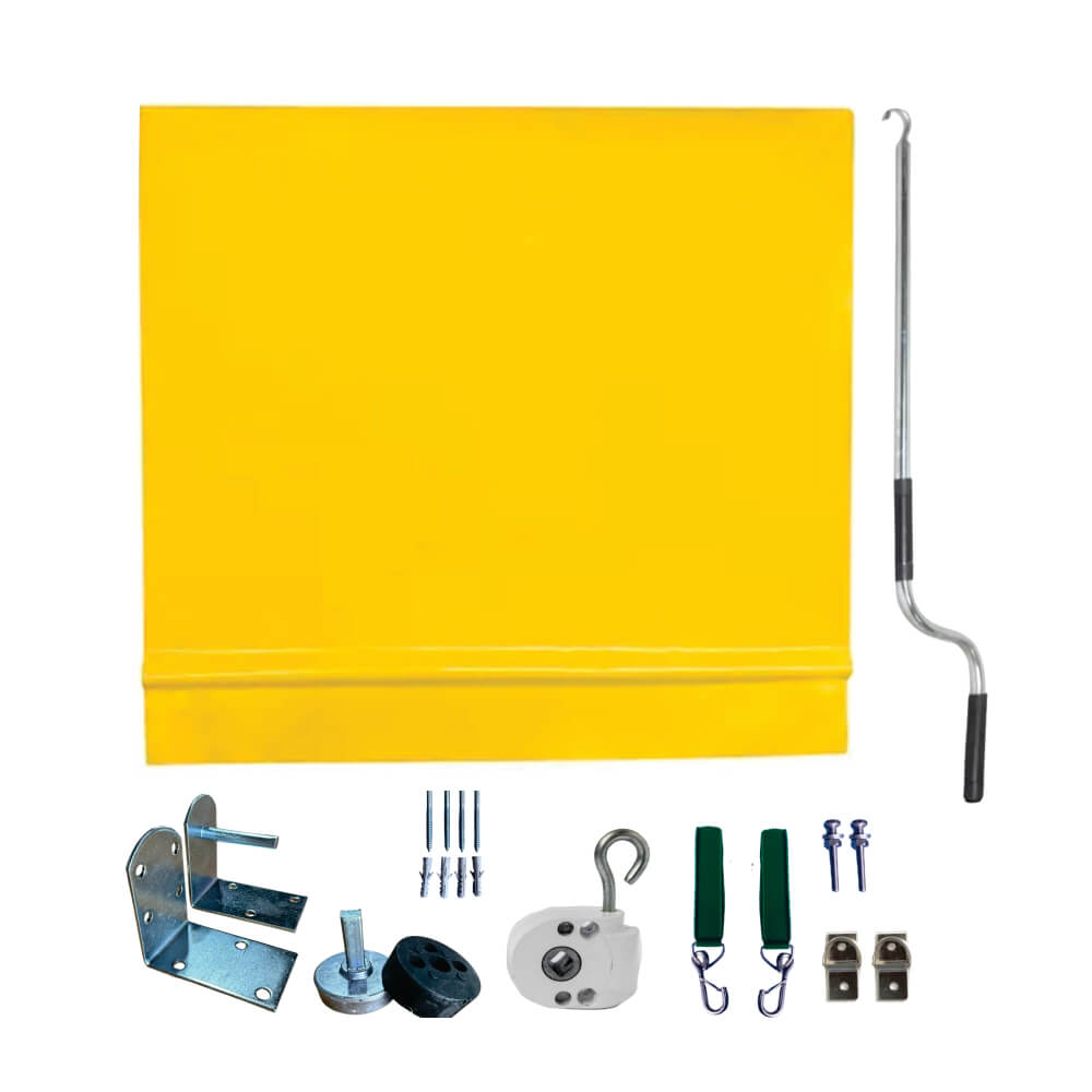 Toldo Cortina Amarelo - 1,50m x 3,00m - kit completo
