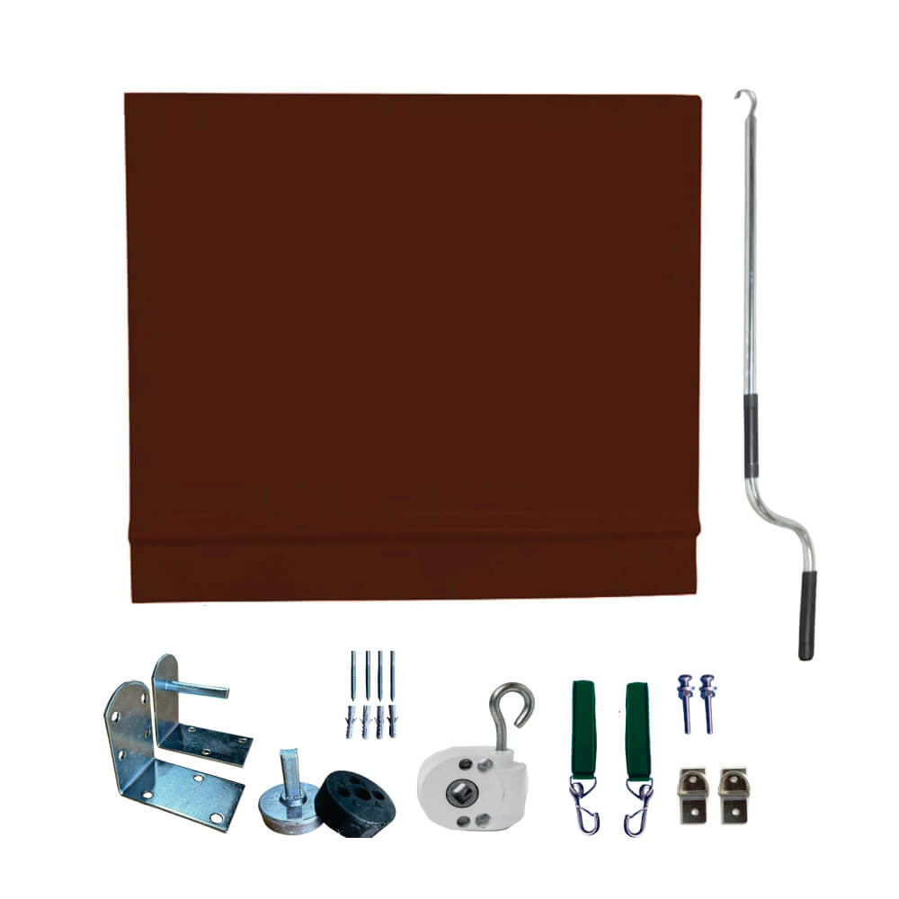 Toldo Cortina Marrom - 1,50m x 1,80m - kit completo