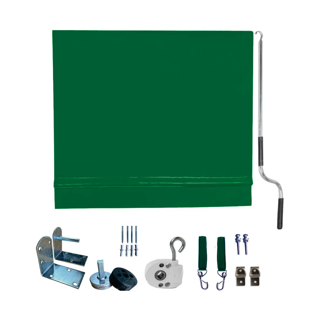 Toldo Cortina Verde - 3,60m x 1,80m - kit completo
